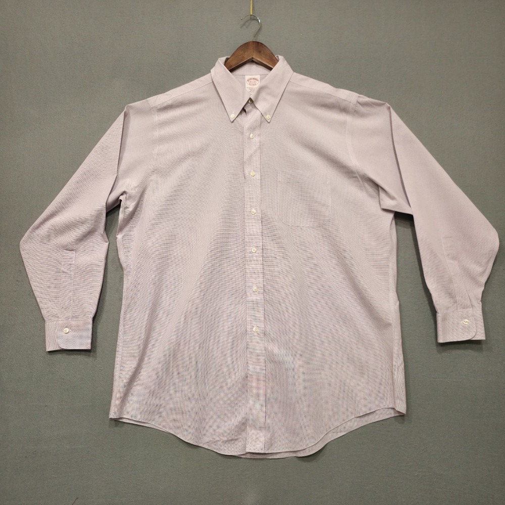 Brooks Brothers Men's Purple Traditional Fit Non-Iron Dress Shirt Size 16.5-34
